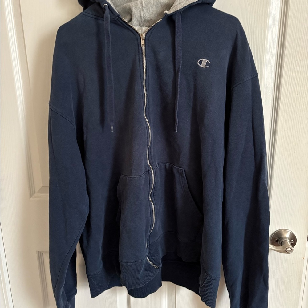 Champion Navy Blue Zip Up Hoodie